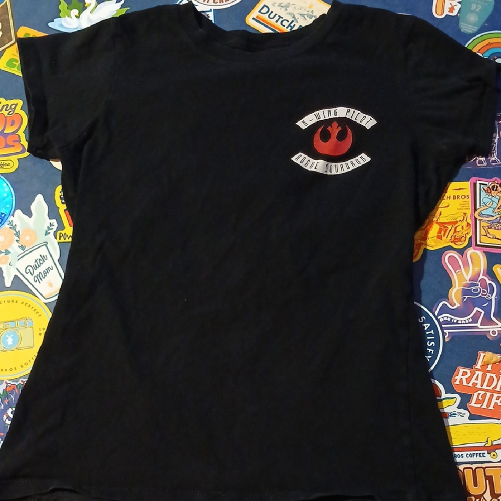 Star Wars Shirt Mens Small Black Graphic Crew Neck Short Sleeve Rogue Squadron